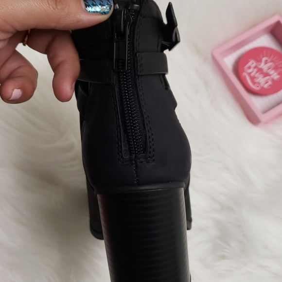 Ankle boot black matte thick heel - Picture 7 of 10